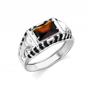 Серебряное кольцо Караваевская ювелирная фабрика 31-0318-s-Г с гранатом и эмалью 31-0318-s-Г фото