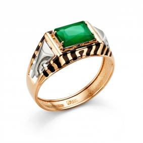 Золотое кольцо Караваевская ювелирная фабрика 31-0318-О с ониксом и эмалью 31-0318-О фото