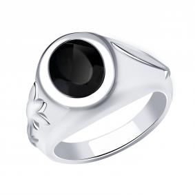 Серебряное кольцо Караваевская ювелирная фабрика 31-0335-s-Ч с ониксом 31-0335-s-Ч фото