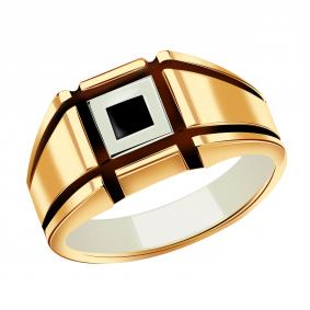 Золотое кольцо Караваевская ювелирная фабрика 31-0338-Г с гранатом и эмалью 31-0338-Г фото