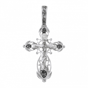 Подвеска-крест из черненого серебра Распятие Христово ЮЗ Елизавета 3118 3118 фото