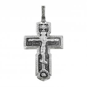 Подвеска-крест из черненого серебра Распятие Христово ЮЗ Елизавета 3122 3122 фото