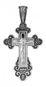 Подвеска-крест из черненого серебра Распятие Христово ЮЗ Елизавета 3129 3129 фото