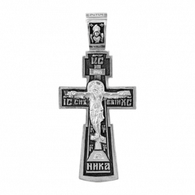 Подвеска-крест из черненого серебра Распятие Христово ЮЗ Елизавета 3130 3130 фото