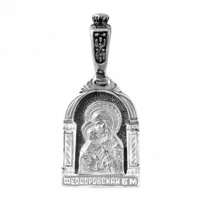 Подвеска-иконка из черненого серебра Божией Матери Владимирская ЮЗ Елизавета 3136 3136 фото