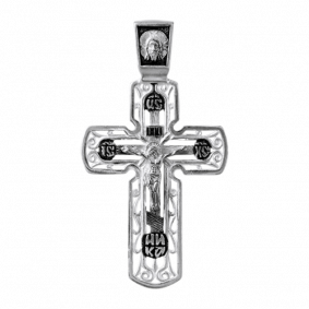 Подвеска-крест из черненого серебра Распятие Христово ЮЗ Елизавета 3140 3140 фото