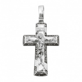 Подвеска-крест из черненого серебра Распятие Христово ЮЗ Елизавета 3146 3146 фото