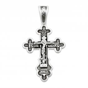 Подвеска-крест из черненого серебра Распятие Христово ЮЗ Елизавета 3150 3150 фото