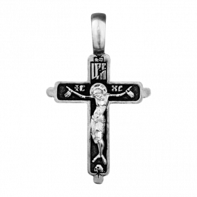 Подвеска-крест из черненого серебра Распятие Христово ЮЗ Елизавета 3163 3163 фото