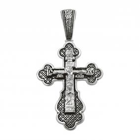 Подвеска-крест из черненого серебра Распятие Христово ЮЗ Елизавета 3166 3166 фото
