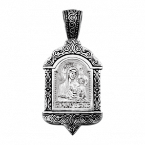 Подвеска-иконка из черненого серебра Святая Богородица ЮЗ Елизавета 3170 3170 фото