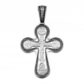Подвеска-крест из черненого серебра Распятие Христово ЮЗ Елизавета 3195 3195 фото
