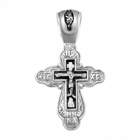 Подвеска-крест из черненого серебра Распятие Христово ЮЗ Елизавета 3197 3197 фото
