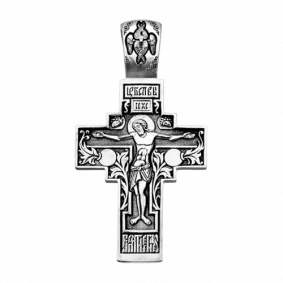 Подвеска-крест из черненого серебра Распятие Христово ЮЗ Елизавета 3198 3198 фото