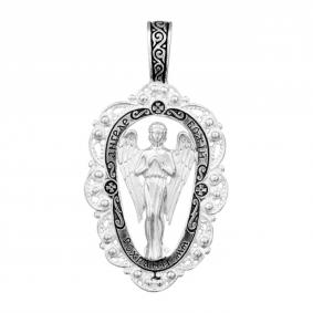 Подвеска-иконка Ангел хранитель из черненого серебра ЮЗ Елизавета 3217 3217 фото