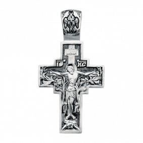 Подвеска-крест из черненого серебра Распятие Христово ЮЗ Елизавета 3220 3220 фото