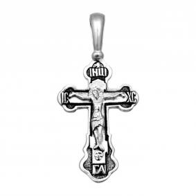 Подвеска-крест из чернёного серебра Распятие Христово ЮЗ Елизавета 3222 3222 фото