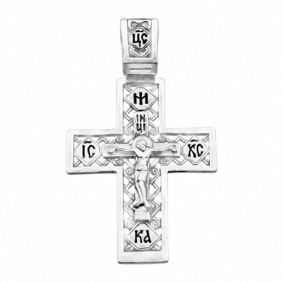 Подвеска-крест из черненого серебра Распятие Христово ЮЗ Елизавета 3235 3235 фото