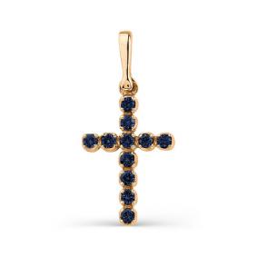 Золотая подвеска АЛЬКОР 3246-102 с сапфиром 3246-102 фото