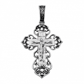 Подвеска-крест из черненого серебра Распятие Христово ЮЗ Елизавета 3248 3248 фото