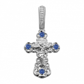 Серебряная подвеска-крест Распятие Христово ЮЗ Елизавета с фианитом 3268-4ф-с 3268-4ф-с фото