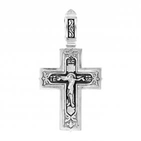 Подвеска-крест из черненого серебра Распятие Христово ЮЗ Елизавета 3271 3271 фото