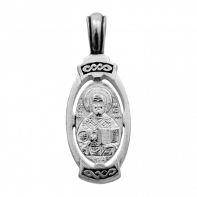 Подвеска-иконка из черненого серебра Святитель Николай Чудотворец ЮЗ Елизавета 3284 3284 фото