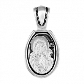 Подвеска-иконка из черненого серебра Божией Матери Казанская ЮЗ Елизавета 3285 3285 фото