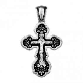 Подвеска-крест из черненого серебра Распятие Христово ЮЗ Елизавета 3295 3295 фото
