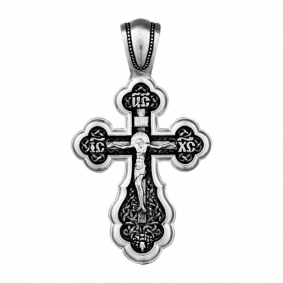 Подвеска-крест из черненого серебра Распятие Христово ЮЗ Елизавета 3296 3296 фото