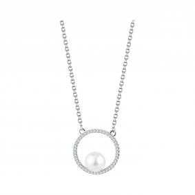 Серебряное колье TALANT 33-72-0011-15220 с фианитом и жемчугом 33-72-0011-15220 фото