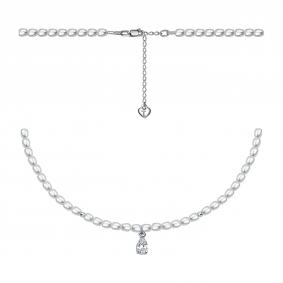 Серебряное колье TALANT 33-72-0011-17054 с фианитом и жемчугом 33-72-0011-17054 фото