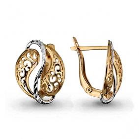 Золотые серьги AQUAMARINE 33008 33008 фото