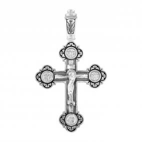 Подвеска-крест из черненого серебра Распятие Христово ЮЗ Елизавета 3303 3303 фото