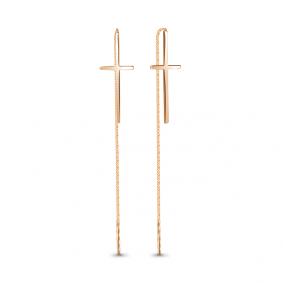 Золотые серьги-кресты AQUAMARINE 33146 33146 фото