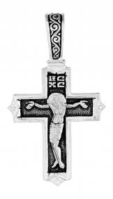 Подвеска-крест из черненого серебра Распятие Христово ЮЗ Елизавета 3321 3321 фото