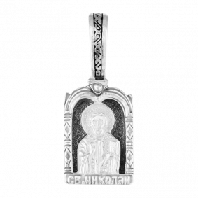 Подвеска-иконка из черненого серебра Святитель Николай Чудотворец ЮЗ Елизавета 3326 3326 фото