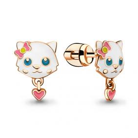 Золотые серьги AQUAMARINE 33337 с эмалью 33337 фото