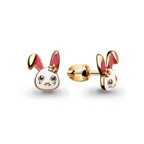 Золотые серьги AQUAMARINE 33340 с эмалью 33340 фото