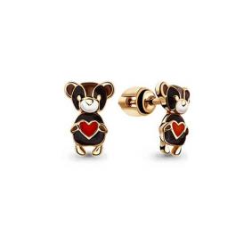 Золотые серьги AQUAMARINE 33343 с эмалью 33343 фото