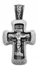 Подвеска-крест из черненого серебра Распятие Христово ЮЗ Елизавета 3338 3338 фото