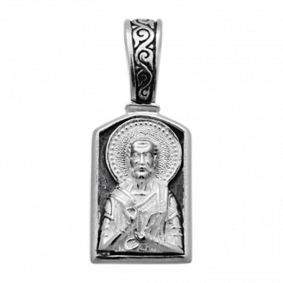 Подвеска-иконка из черненого серебра Святитель Николай Чудотворец ЮЗ Елизавета 3340 3340 фото