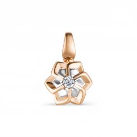 Золотая подвеска АЛЬКОР 33419-100 с бриллиантом 33419-100 фото