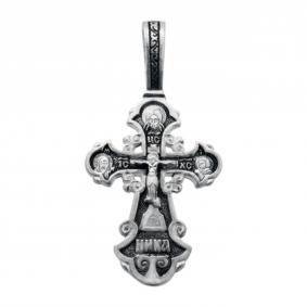 Подвеска-крест из черненого серебра Распятие Христово ЮЗ Елизавета 3355 3355 фото