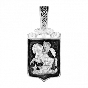 Подвеска-иконка из черненого серебра Великомученик Георгий Победоносец ЮЗ Елизавета 3370 3370 фото