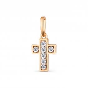 Золотая подвеска АЛЬКОР 33748-100 с бриллиантом 33748-100 фото