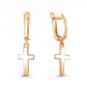 Золотые серьги- кресты AQUAMARINE 33799 33799 фото