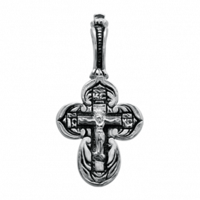 Подвеска-крест из черненого серебра Распятие Христово ЮЗ Елизавета 3380 3380 фото