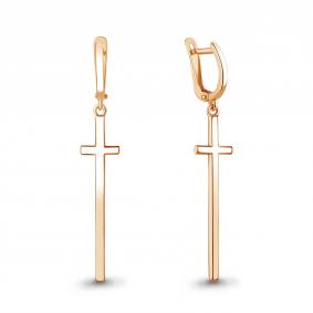 Золотые серьги- кресты AQUAMARINE 33800 33800 фото