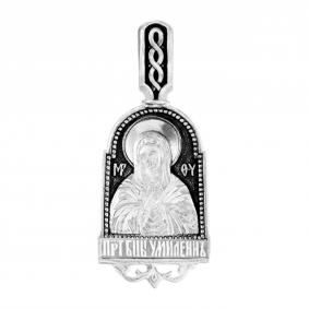 Подвеска-иконка из черненого серебра ЮЗ Елизавета 3382 3382 фото